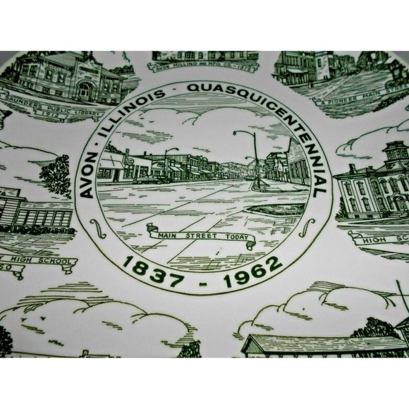 Illinois Quasquicentennial Souvenir Plate 10" diameter Vintage 1962 Avon - Picture 2 of 3